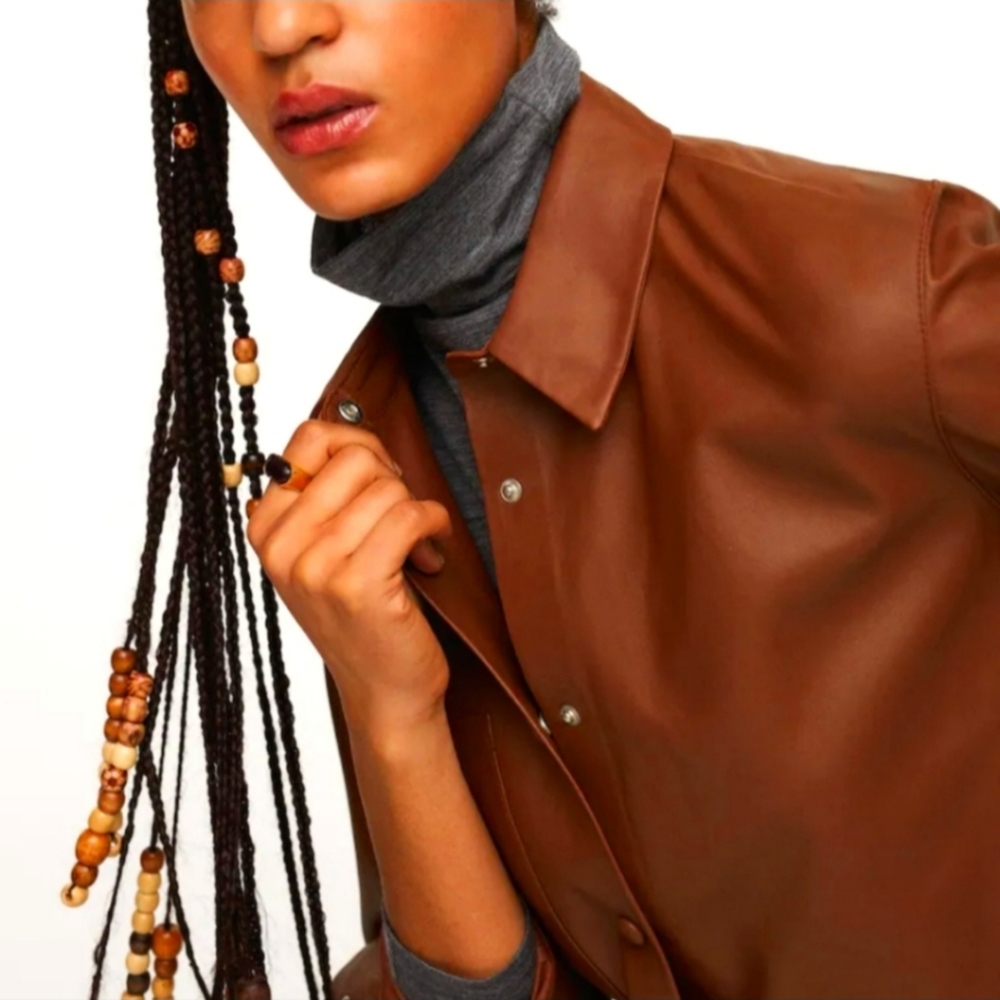 Mango Genuine Leather Jacket - Picture 3 of 14